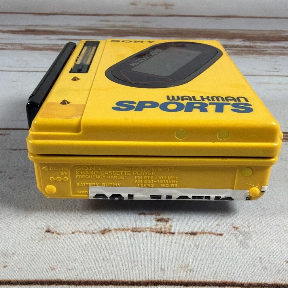 Sony WM-F75 Yellow Sports Walkman Cassette Radio For Parts